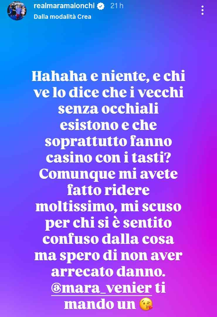 Storia Instagram di Mara Maionchi